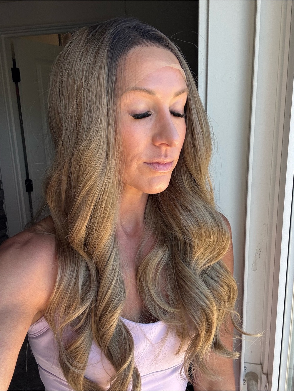 Starlight Champagne Long Wavy Lace Front Wig - Natural Honey Blonde